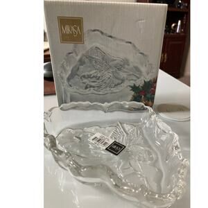 Mikasa Angel Music Sweet Dish Triangular Shape Frosted  Rippled Edges Open Box